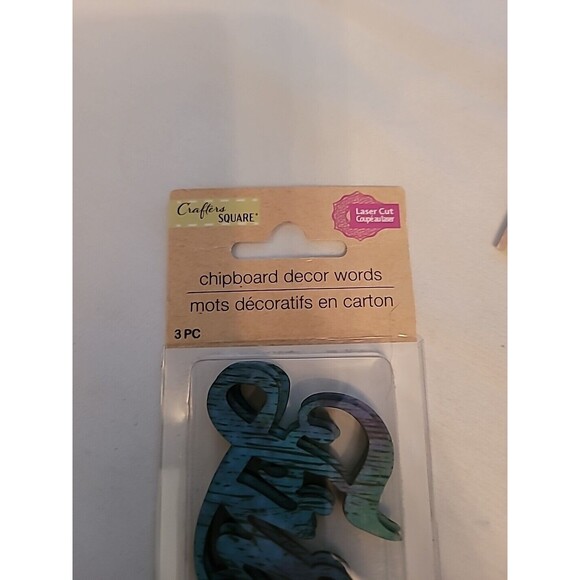 Crafter's Square Laser Cut Words Mix LOT OF 3 Packages TOTAL 9 Words New - Picture 5 of 6